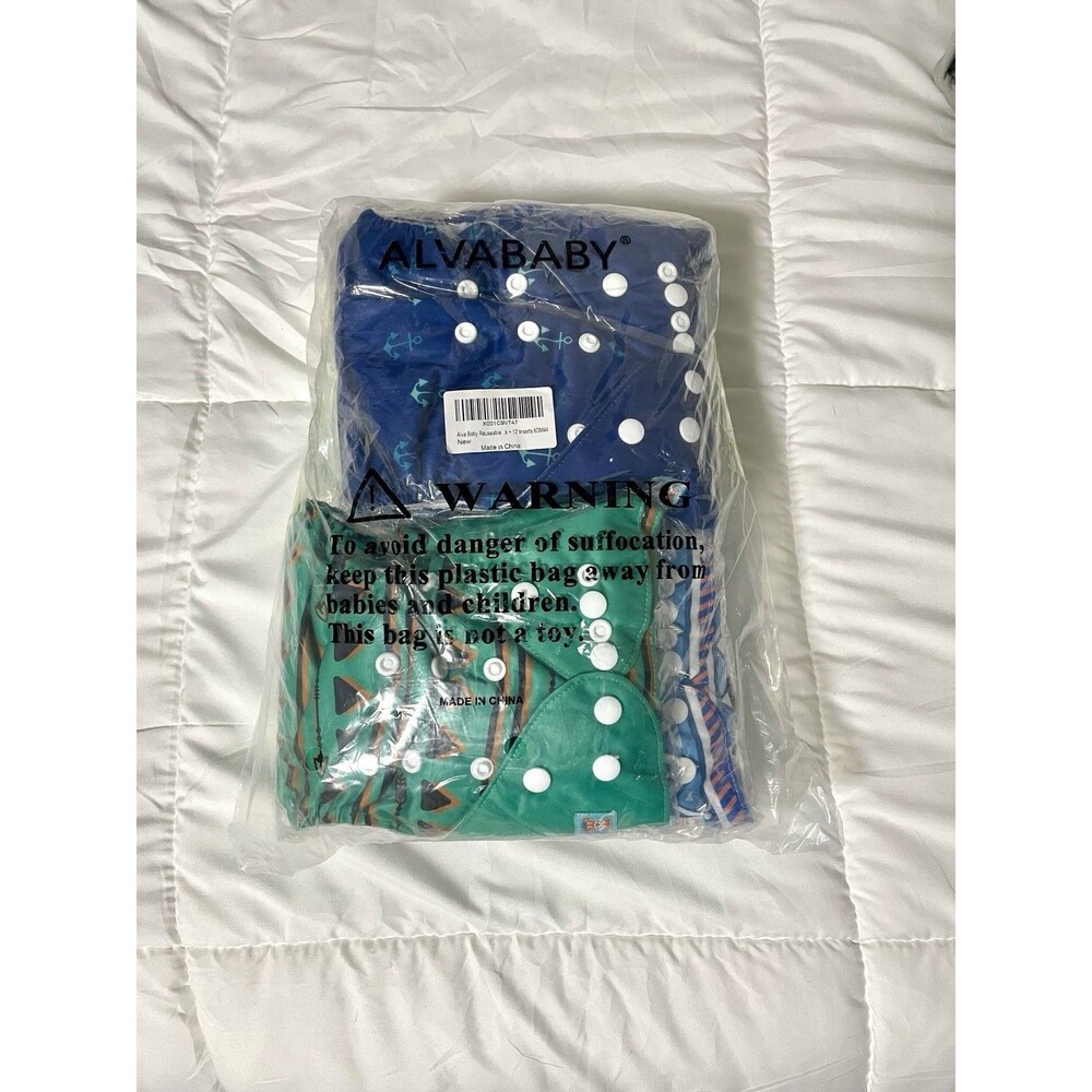 ALVABABY Baby Cloth Diapers 6 Pack NEW One-Size Adjustable Washable Pocket Style